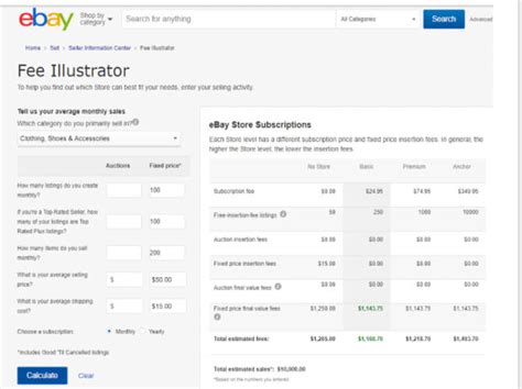 calculate ebay seller fees.